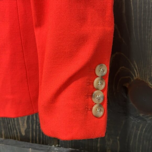 J. Crew Regent Blazer Orange Red 4 Wool Contemporary Office Professional - Picture 4 of 15